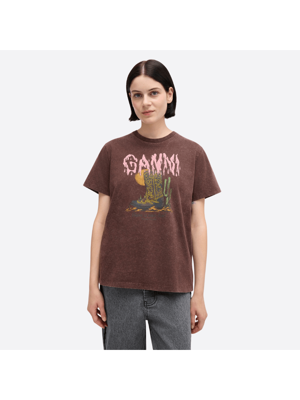 NK — Camiseta Manga Curta Estampada Ganni